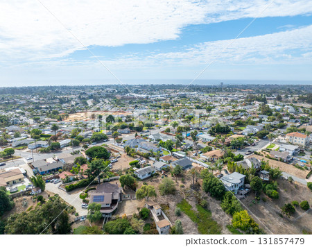 Aerial view of houses in Oceanside town in San Diego, California. USA 131857479