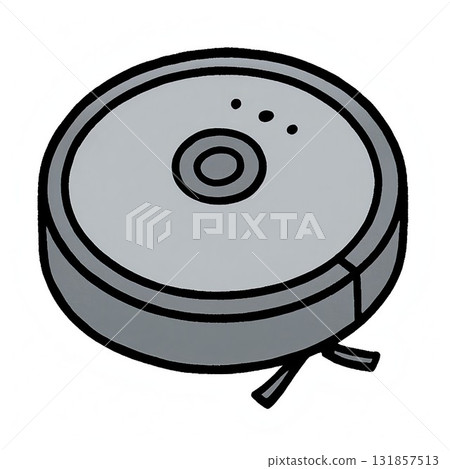 機器人吸塵器的可愛手繪插圖 131857513