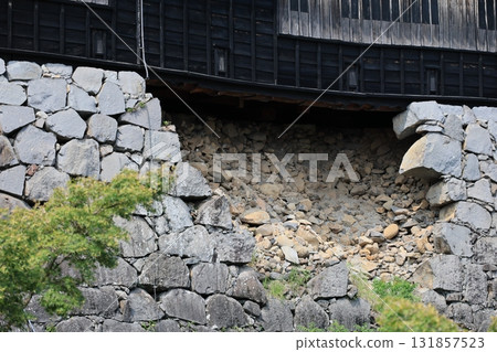Stone wall collapse 131857523