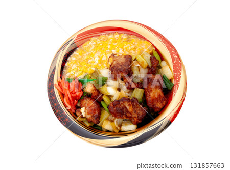 Takeaway bento, yakitori oyakodon [white background, cutout] 131857663