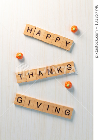 Autumn Thanksgiving Words with Pumpkin Decoration Autumn Thanksgiving Words with Pumpkin Decoration 131857746