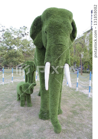 Elephant sculpture at garden Elephant sculpture at garden 131858082