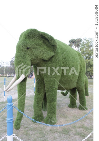 Elephant sculpture at garden Elephant sculpture at garden 131858084