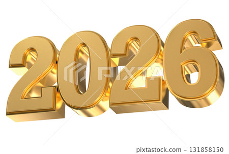Number 2026 gold 3D For New Year 2026 131858150
