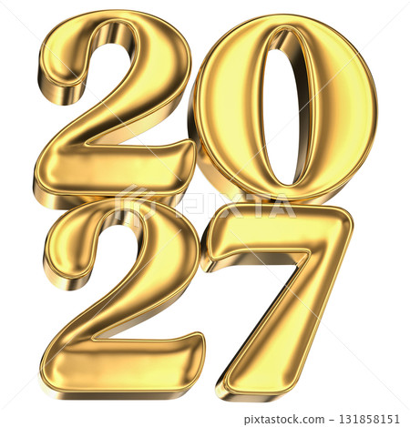 Number 2027gold 3D For New Year 2027 131858151