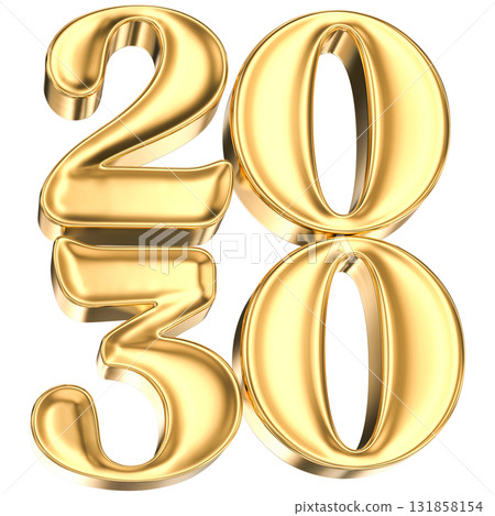Number 2030 gold 3D For New Year 2030 Number 2030 gold 3D For New Year 2030 131858154