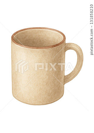 陶瓷杯－簡單而溫暖的剪紙插圖 131858210