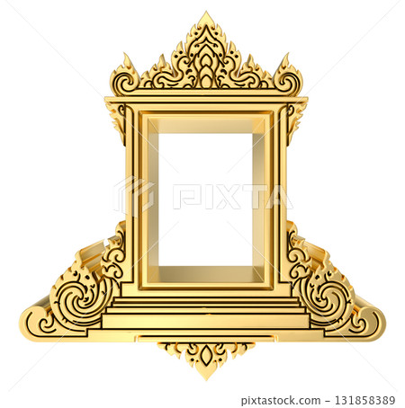golden frame isolated on white background 131858389