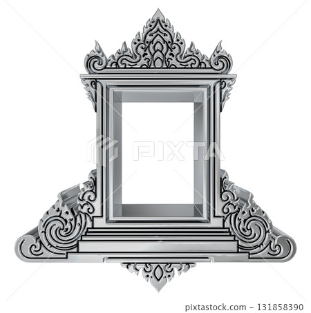 antique sculpture of stone columns isolated on white 131858390