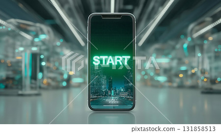 A digital gate connecting the smartphone start screen with future technology 131858513