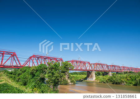 京都府八幡市木津川上的京阪電鐵鐵路橋 131858661