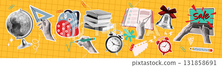 Collage of Education and School Supplies Collage of Education and School Supplies 131858691