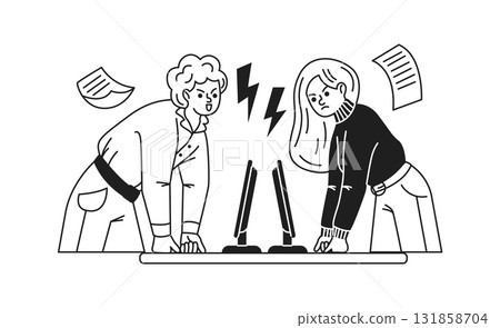 Office Conflict Between Two Employees 131858704