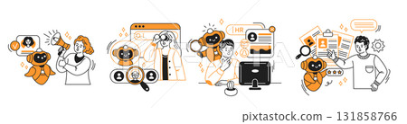 Collection of Vector Illustrations Depicting Business Concepts 131858766