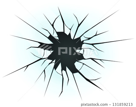 Glass crack texture radial pattern 131859213