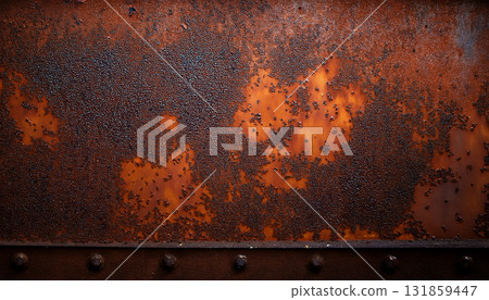 AI-generated imagery: a dirty texture created by rusting mottled metal surfaces 131859447