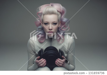 A Futuristic Portrait Featuring Artistic Hair and Fashion Elements Designed to Inspire 131859736