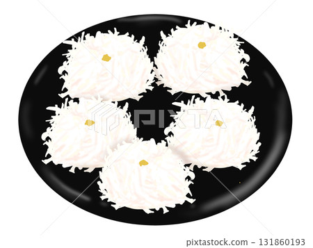 Hand-drawn illustration of squid shumai 131860193