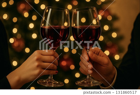 Toasting with wine glasses 131860517