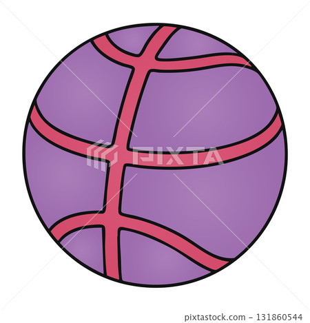 Basketball Ball Violet Illustration Transparent Background Sport Game Doodle 131860544