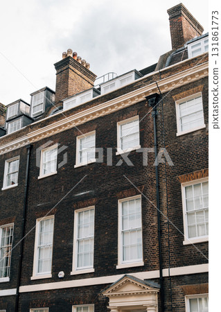 Exterior of Classic Brown Brick Building in London, UK Exterior of Classic Brown Brick Building in London, UK 131861773