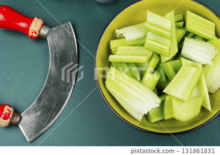 A fresh crisp celery stalk. A fresh crisp celery stalk. 131861831