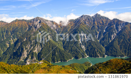 立山纜車:從富山縣大觀峰眺望黑部湖、張之木山、須巴里山、赤澤山、鳴澤山 立山纜車:從富山縣大觀峰眺望黑部湖、張之木山、須巴里山、赤澤山、鳴澤山 131861970