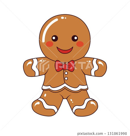 Cute cartoon gingerbread man. 131861998