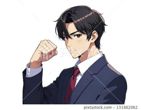 Businessman fist pump AI generated image 131862062