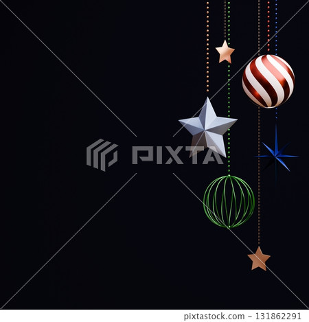 3D素材_聖誕裝飾_黑色背景 131862291