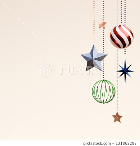 3D材質_聖誕裝飾_米色 3D材質_聖誕裝飾_米色 131862292