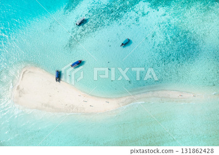 Top view of the sand spit near the island of Redang Terengganu. Malaysia Top view of the sand spit near the island of Redang Terengganu. Malaysia 131862428
