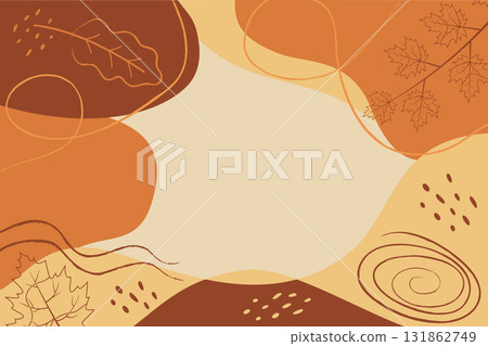 abstract autumn leaves background with empty space seasonal elements fall theme flat design vector illustration abstract autumn leaves background with empty space seasonal elements fall theme flat design vector illustration 131862749