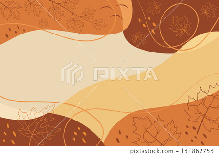 abstract autumn leaves brown background with empty space seasonal elements fall theme flat design vector illustration abstract autumn leaves brown background with empty space seasonal elements fall theme flat design vector illustration 131862753