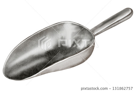 Watercolor culinary scoop. Clip art of a kitchen measuring spoon on a white background. Perfect for recipe books. Watercolor culinary scoop. Clip art of a kitchen measuring spoon on a white background. Perfect for recipe books. 131862757