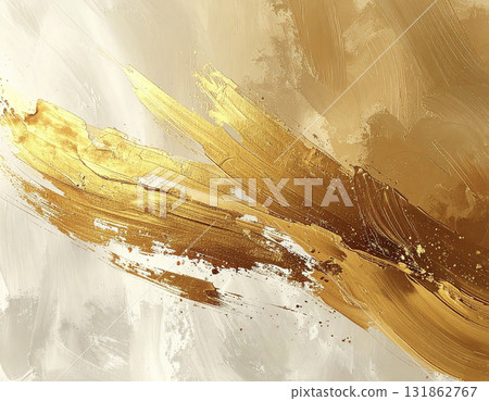 帶有金色筆觸的日本紙背景 131862767