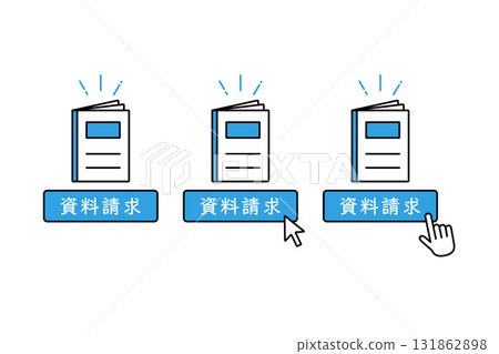 箭頭或人手遊標點選資訊請求按鈕的圖示 箭頭或人手遊標點選資訊請求按鈕的圖示 131862898