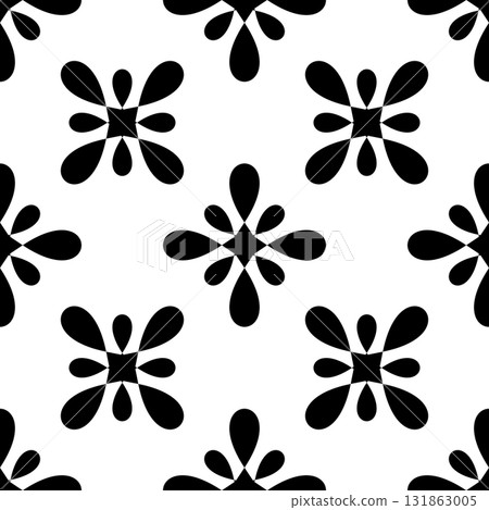 Tile black and white background or vector pattern for decoration wallpaper Tile black and white background or vector pattern for decoration wallpaper 131863005