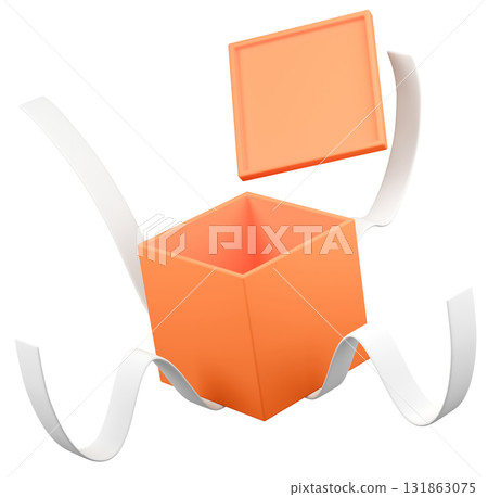 3D illustration_present_orange 3D illustration_present_orange 131863075