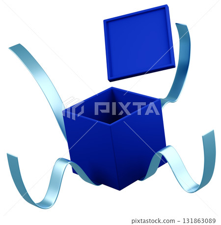 3D illustration_present_blue 3D illustration_present_blue 131863089