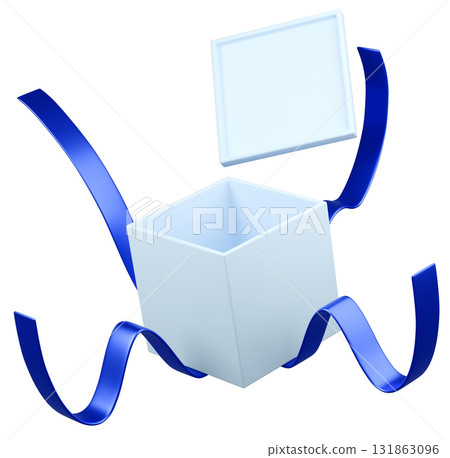 3D illustration_present_light blue 3D illustration_present_light blue 131863096
