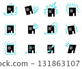 Housing disaster icon set 131863107
