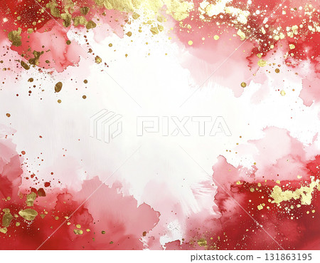 An elegant background of gold haze adorning red and white 131863195