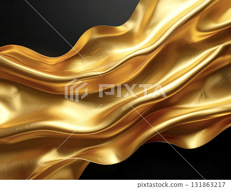 A Japanese-style abstract background featuring shimmering gold wave patterns 131863217