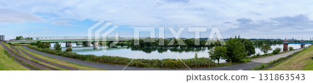 江戶川和新葛飾橋全景 江戶川和新葛飾橋全景 131863543