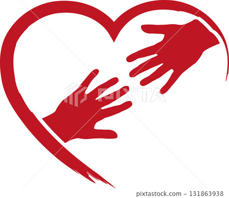 Two hands, heart, helper, nursing, logo, icon 131863938