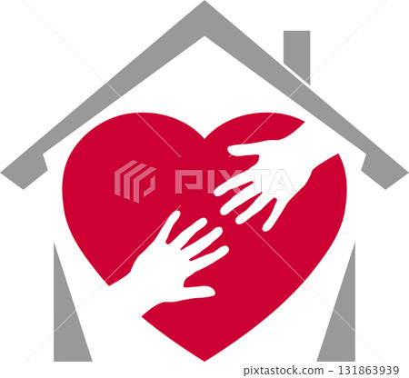 Two hands, heart, helper, nursing, logo, icon 131863939
