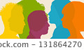 Colorful human silhouettes symbolizing diversity inclusion and unity 131864270