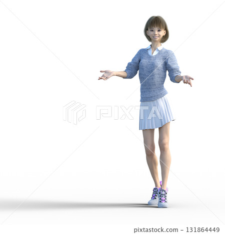 穿著針織衣服的年輕女子 131864449