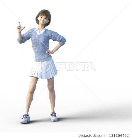 Young woman posing in knitted clothes 131864452